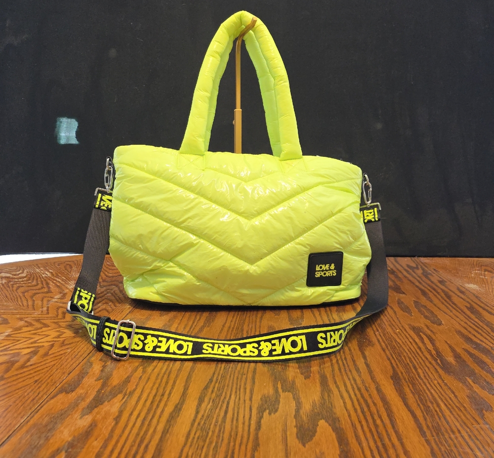 Neon Yellow Quilted Tote Bag